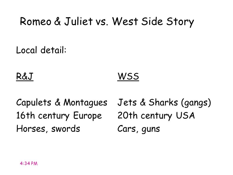 Romeo and Juliet vs West Side Story